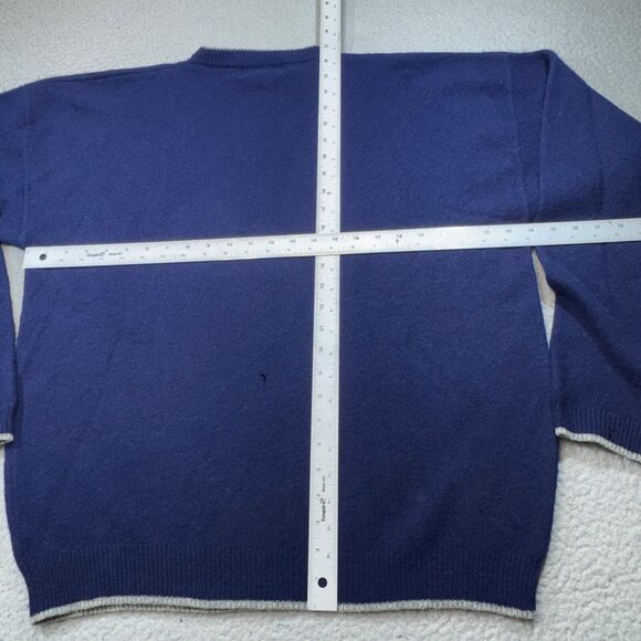 Vintage Abercrombie & Fitch Sweater Men Large Blue  Lambswool Country Crew 90s - Picture 8 of 13